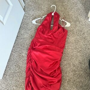 Fashion Nova Vibrant Red Backless Dress